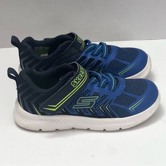 SKECHERS‎ Flex 2.0 Sneakers Toddler Sz 9 Blue Mesh Casual Stretch Athletic Shoes - Picture 7 of 13